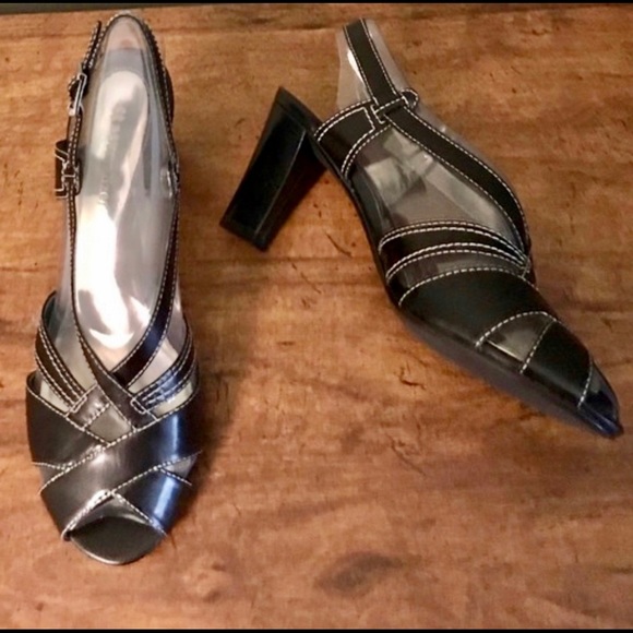 π2xHPπNIB Black Leather Slingback Naturalizer 8M - Picture 2 of 7